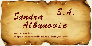 Sandra Albunović vizit kartica